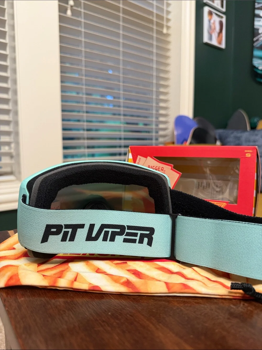 Pit Viper The French Fry - Mint Frame with Pink Mirror Lens Goggles (new!)